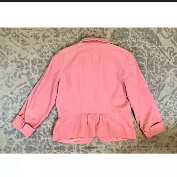TALBOTS Petite Pink Corduroy Blazer Lined - Picture 2 of 4
